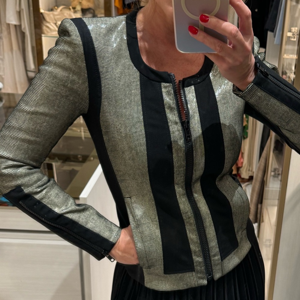 Helmut Lang Leather Jacket Snake Print